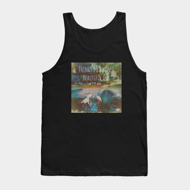 Things to do on a beautiful day LoFi Mellow Chill Study Beats Album Cover Art Minimalist Square Designs Marako + Marcus The Anjo Project Band T-Shirt Tank Top by Anjo